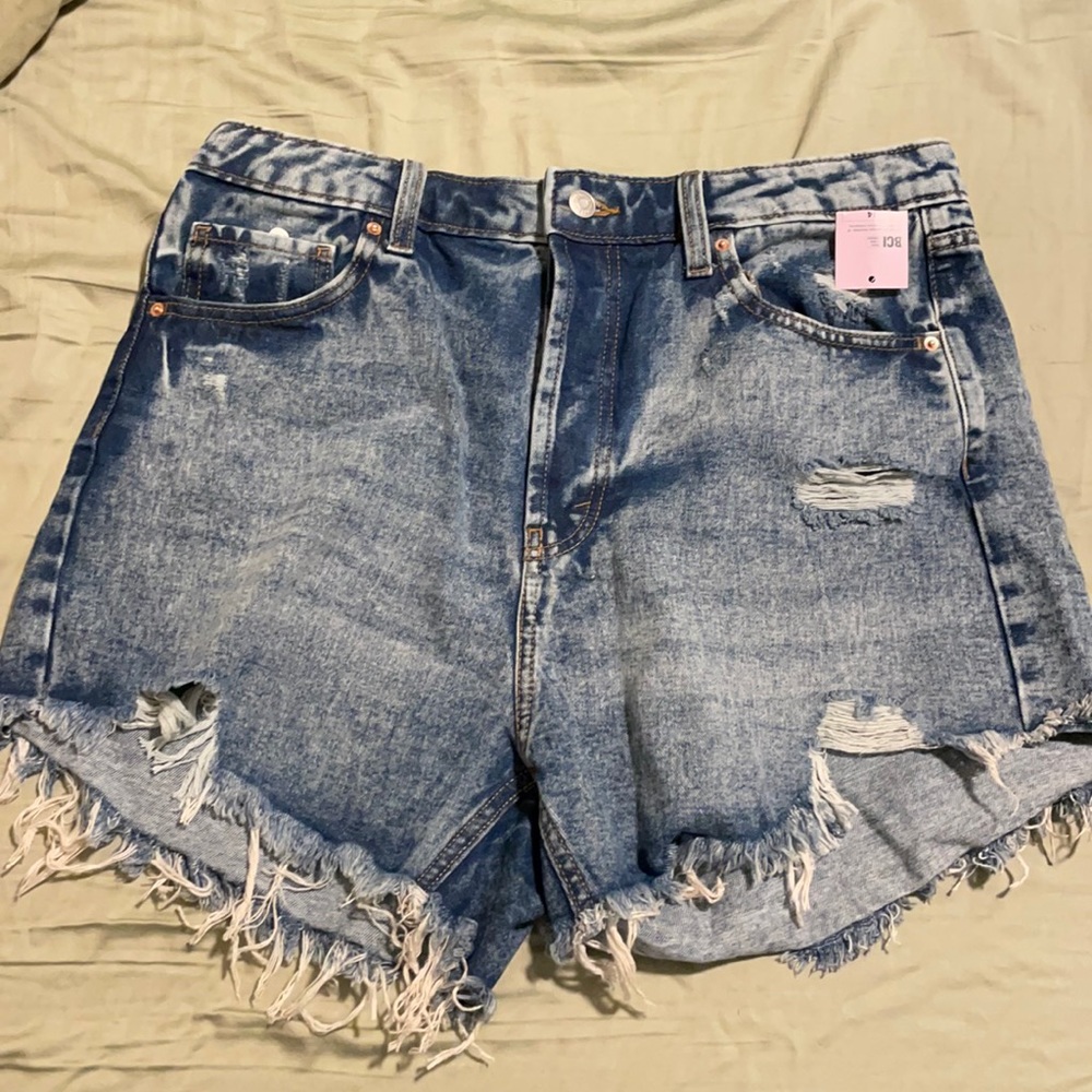 High waist jean shorts